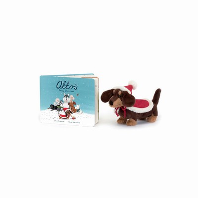 Jellycat Otto's Snowy Christmas and Winter Warmer Otto Sausage Dog Australia | 173562DBU